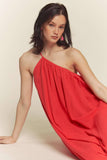 One Shoulder Dress with Pockets