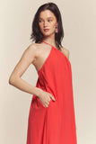 One Shoulder Dress with Pockets