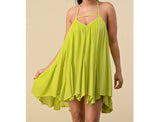 Crinkle Cami Dress - Lime