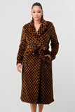 Long Fur Checkered Lux Coat
