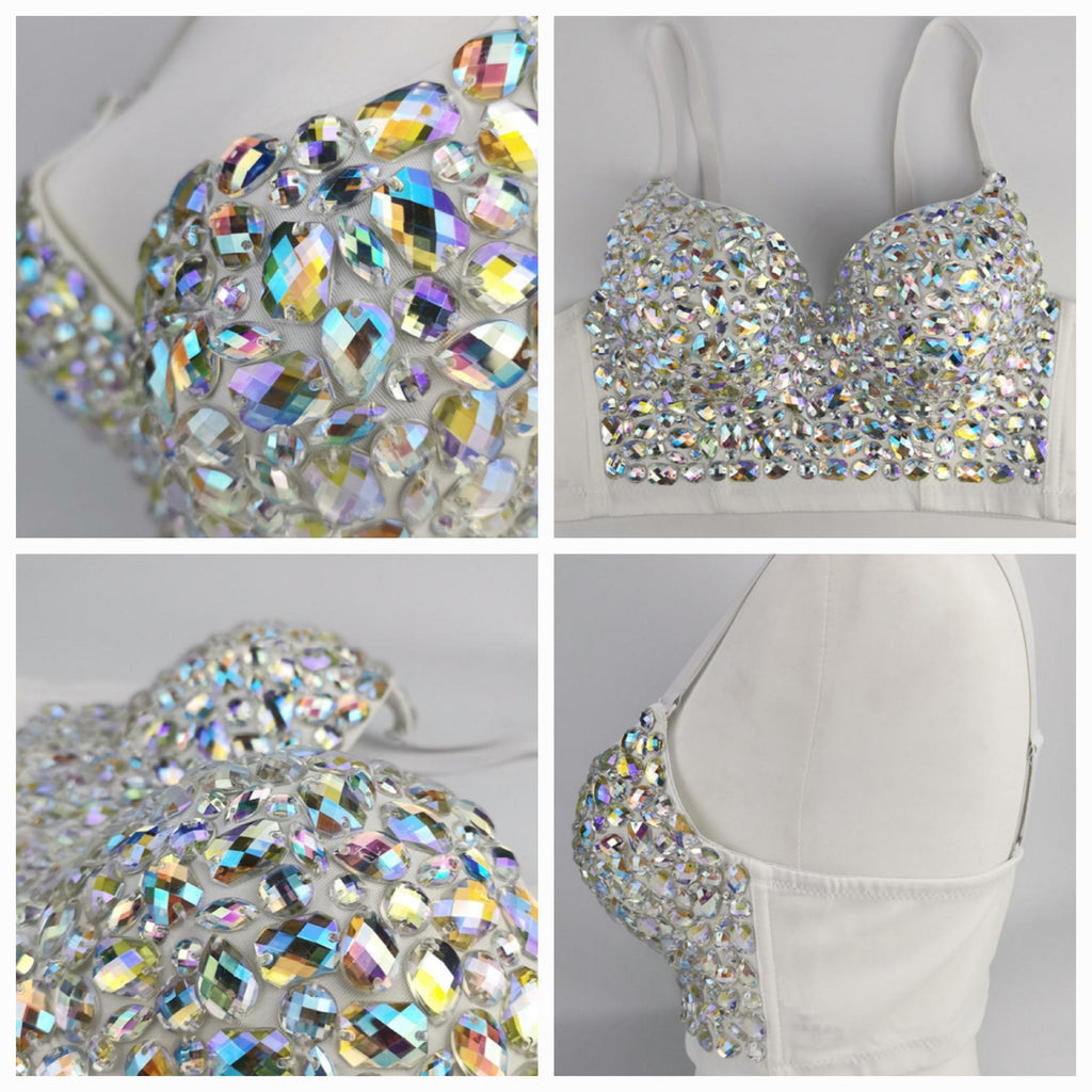 White Jeweled Bustier Top