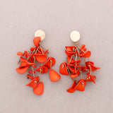 Metal Veneer Earrings, Petals Pendant, Resin