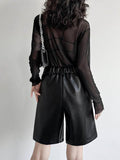 Loose Fit High-Waisted Pleated Shorts - Size Medium