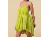 Crinkle Cami Dress - Lime