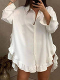 Oversized Falbala Shirt Dress