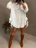 Oversized Falbala Shirt Dress