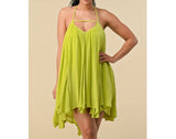 Crinkle Cami Dress - Lime