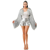 Silver Metallic Tinsel Bolero Jacket