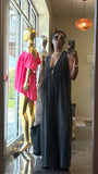 Black/Charcoal V Neck Sleeveless Jumpsuit