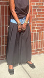 Black Pleated Maxi Skirt