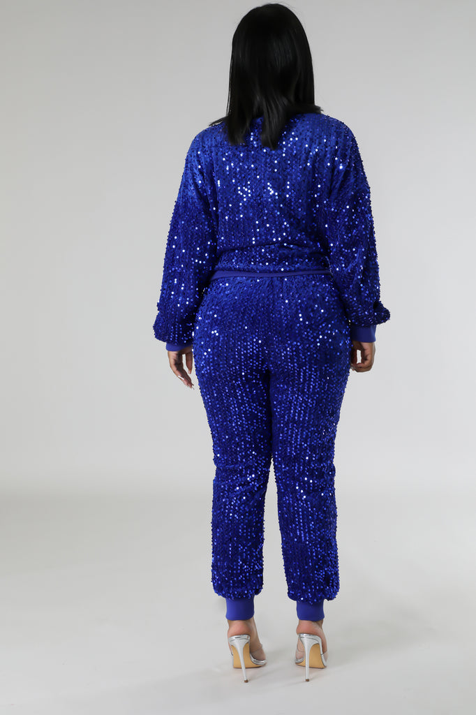 Sparkle Bright Sequin Jogger Set - White or Royal – The Rack Clothing  Essentials