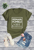 Remain Humble Round Neck T-shirt - Olive