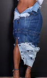 Jacket Inspired Denim Skirt