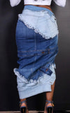 Jacket Inspired Denim Skirt