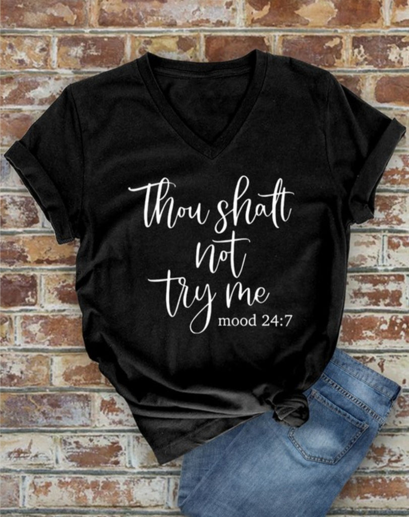 Thou Shalt Not V Neck T-Shirt