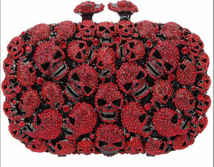 Midnight Skull Luxe - Crystal Embellished Evening Clutch