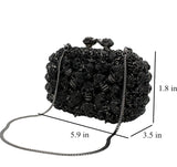 Midnight Skull Luxe - Crystal Embellished Evening Clutch