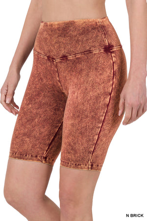 Mineral Wash Biker Shorts