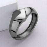 Sculptural Faceted Hinged Bangle Bracelet