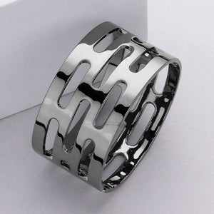 Openwork Cutout Wide Hinged Bangle Bracelet