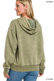 Acid Wash Fleece Hoodie and Palazzo Sweatpants - Set