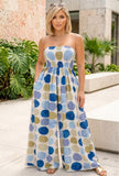 Riviera Print Strapless Maxi Jumpsuit