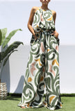 Soleil Halter & Wide-Leg Pant Set – Multi Color Print