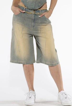 Ombré Horizon Denim Bermuda Shorts
