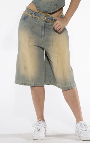 Ombré Horizon Denim Bermuda Shorts