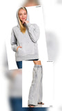Acid Wash Fleece Hoodie and Palazzo Sweatpants - Set