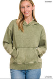 Acid Wash Fleece Hoodie and Palazzo Sweatpants - Set
