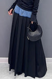 Black Pleated Maxi Skirt