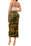Front Zip Camo Cargo Skirt