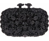 Midnight Skull Luxe - Crystal Embellished Evening Clutch
