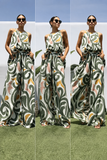 Soleil Halter & Wide-Leg Pant Set – Multi Color Print