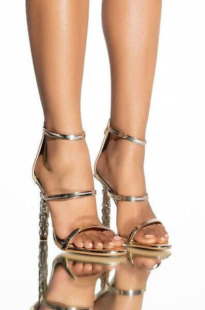 Azalea Marbella-Gold Textured Stilettos