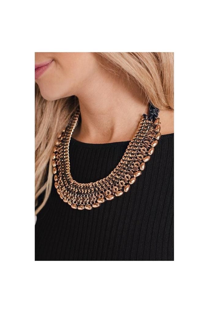 Woven Rope Detail Statement Necklace