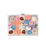 Pearl and Crystal Embellished Detailed Clutch Bag