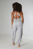 Ruched Cropped Top and Jogger Pants Set
