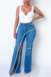 Plus Size Sexy Destroyed Bell Bottom Jeans