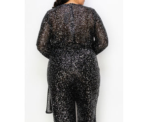 Plus Size Sequin Jumpsuit