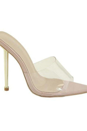 Nude/Clear Stiletto Slide Sandal
